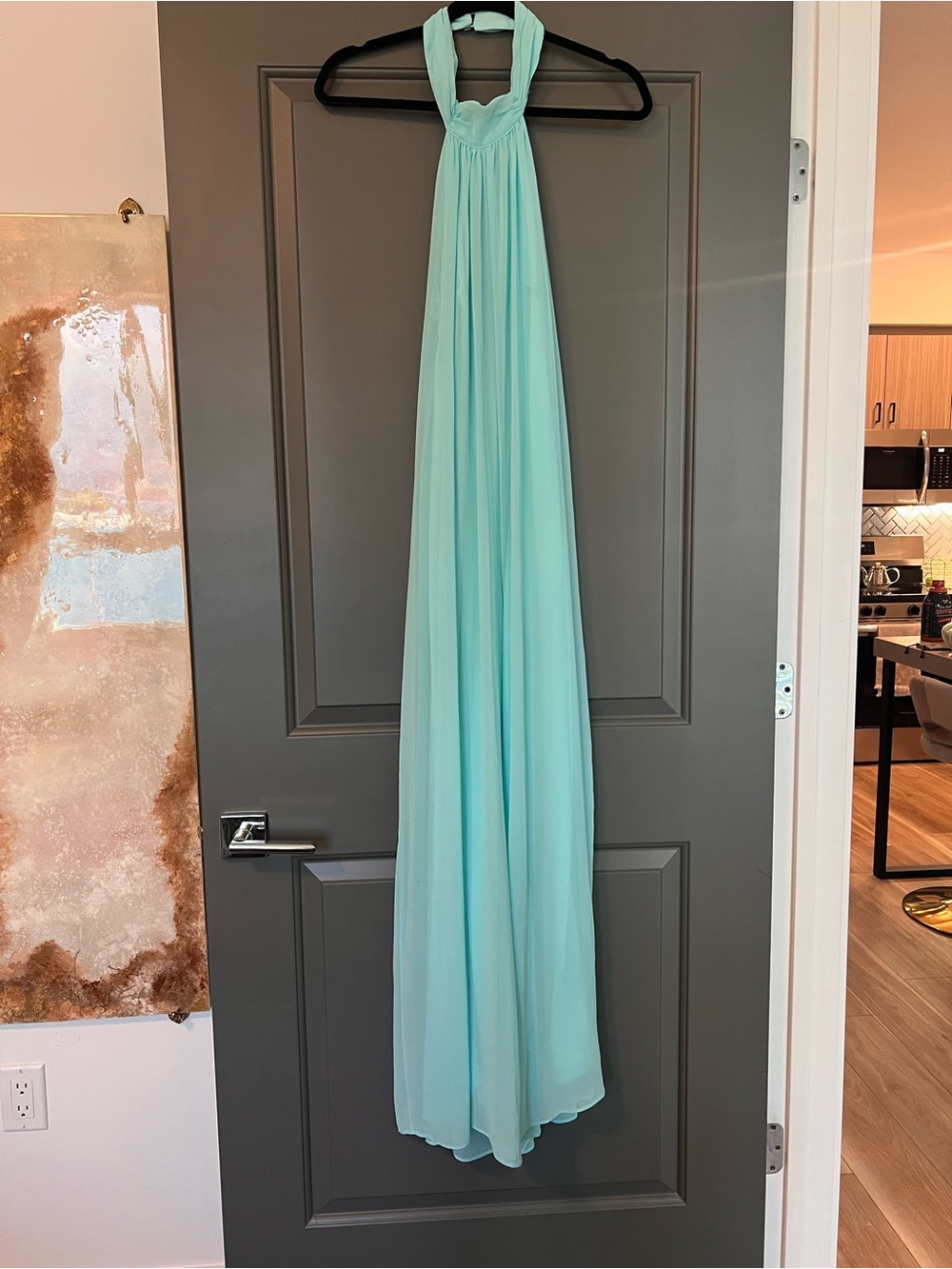 Light Aqua Wide-Leg Jumpsuit - Picture 2 of 3